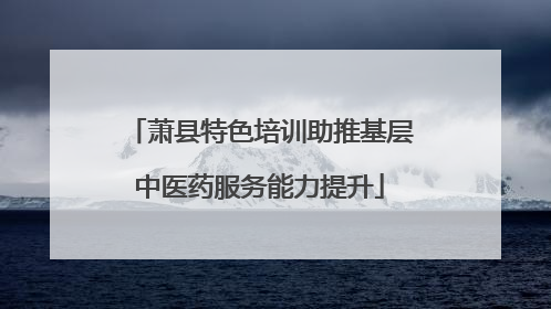 萧县特色培训助推基层中医药服务能力提升