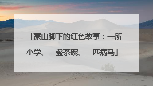 蒙山脚下的红色故事：一所小学、一盏茶碗、一匹病马
