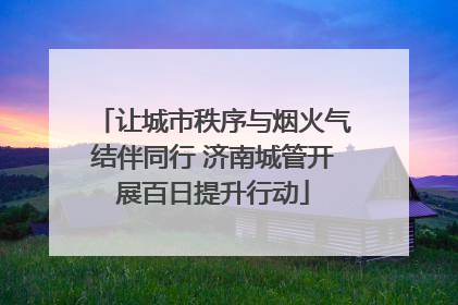 让城市秩序与烟火气结伴同行 济南城管开展百日提升行动