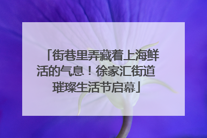 街巷里弄藏着上海鲜活的气息！徐家汇街道璀璨生活节启幕