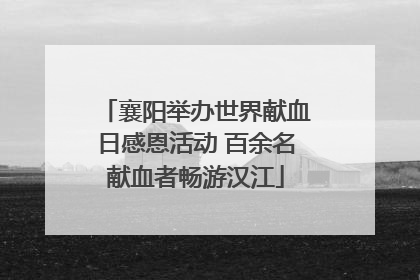 襄阳举办世界献血日感恩活动 百余名献血者畅游汉江