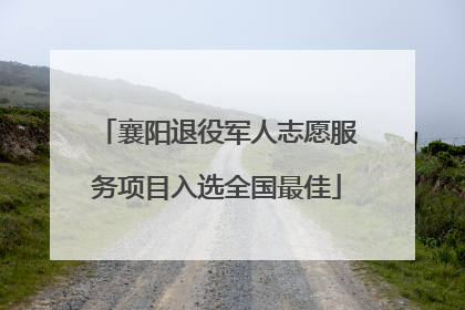 襄阳退役军人志愿服务项目入选全国最佳