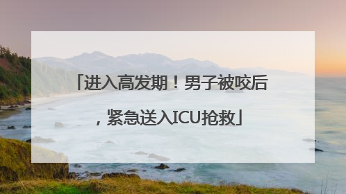 进入高发期！男子被咬后，紧急送入ICU抢救