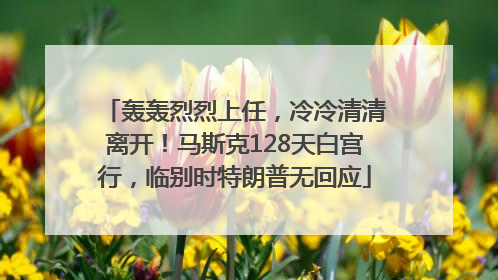 轰轰烈烈上任，冷冷清清离开！马斯克128天白宫行，临别时特朗普无回应