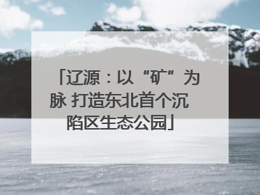辽源：以“矿”为脉 打造东北首个沉陷区生态公园