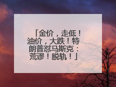 金价，走低！油价，大跌！特朗普怼马斯克：荒谬！脱轨！