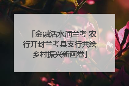 金融活水润兰考 农行开封兰考县支行共绘乡村振兴新画卷