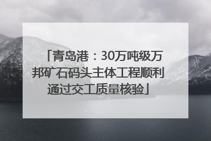 青岛港：30万吨级万邦矿石码头主体工程顺利通过交工质量核验