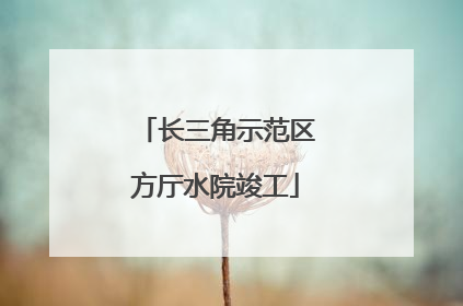 长三角示范区方厅水院竣工