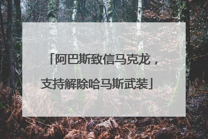阿巴斯致信马克龙，支持解除哈马斯武装