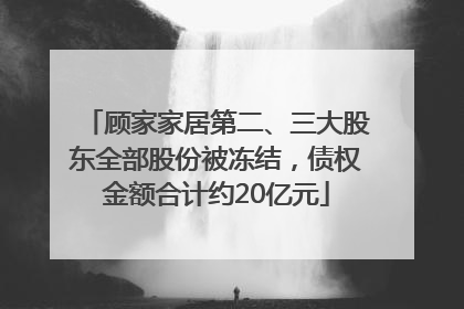 顾家家居第二、三大股东全部股份被冻结，债权金额合计约20亿元