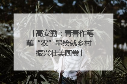 高安勤：青春作笔蘸“农”墨绘就乡村振兴壮美画卷
