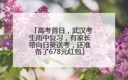 高考首日，武汉考生雨中复习，有家长带向日葵送考，还准备了678元红包