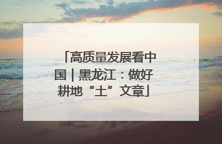 高质量发展看中国｜黑龙江：做好耕地“土”文章