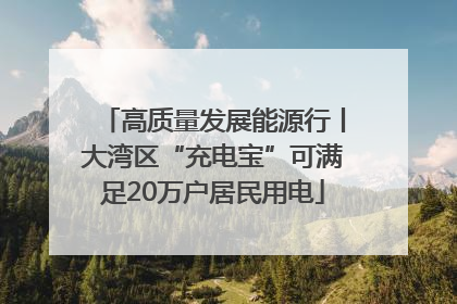 高质量发展能源行丨大湾区“充电宝”可满足20万户居民用电