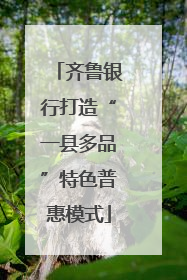 齐鲁银行打造“一县多品”特色普惠模式