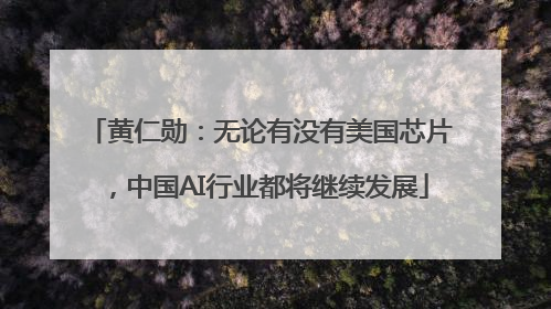 黄仁勋：无论有没有美国芯片，中国AI行业都将继续发展