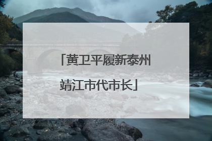 黄卫平履新泰州靖江市代市长