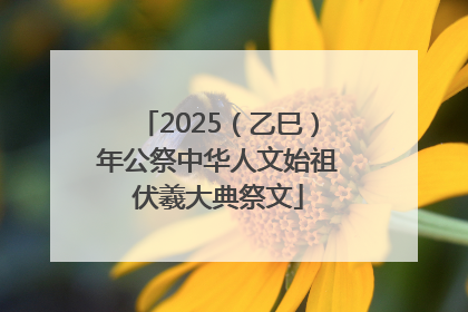 2025（乙巳）年公祭中华人文始祖伏羲大典祭文