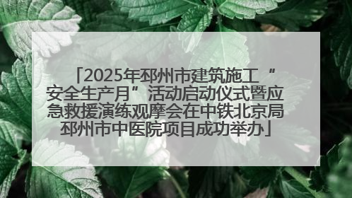 2025年邳州市建筑施工“安全生产月”活动启动仪式暨应急救援演练观摩会在中铁北京局邳州市中医院项目成功举办