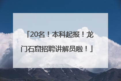20名！本科起报！龙门石窟招聘讲解员啦！