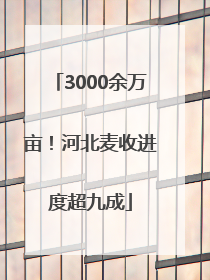 3000余万亩！河北麦收进度超九成