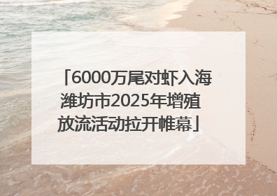 6000万尾对虾入海 潍坊市2025年增殖放流活动拉开帷幕