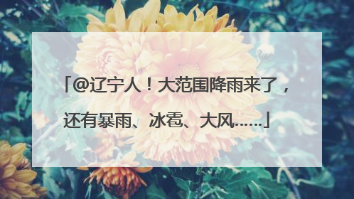 @辽宁人！大范围降雨来了，还有暴雨、冰雹、大风……